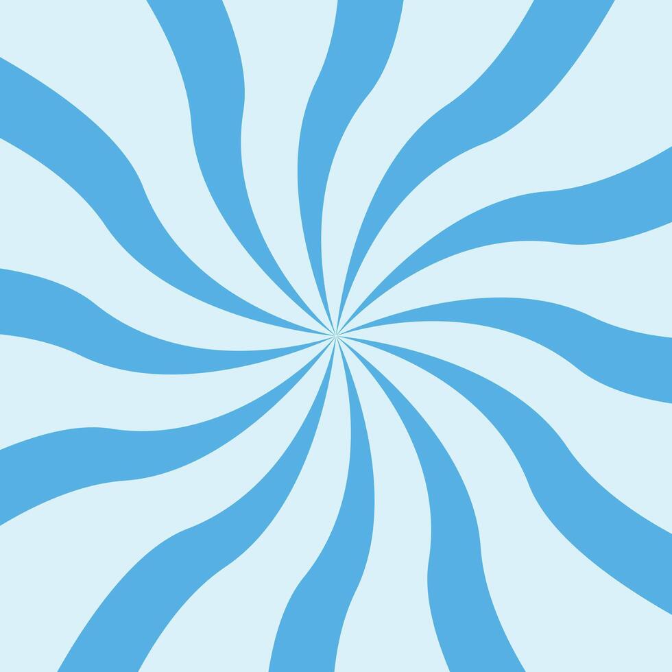 Candy color sunburst background. Swirl light blue cream sunbeams design wallpaper. Colorful spinning lines for template, banner, poster, flyer. vector