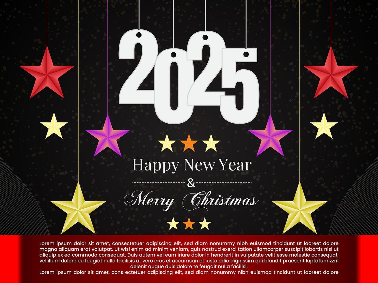 Merry Christmas and Happy New Year Elegant Background Design vector