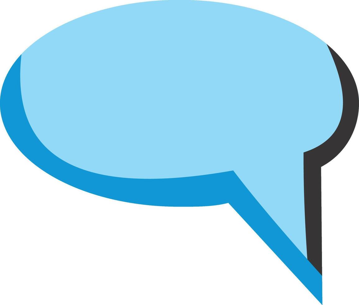 A simple, light blue speech bubble with a dark outline, perfect for adding text in comics, presentations, or social media graphics vector