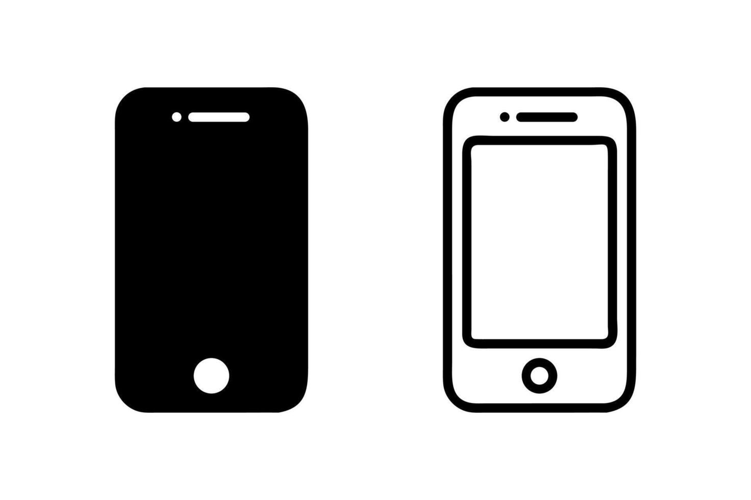 Smartphone icon, line art illustration vector