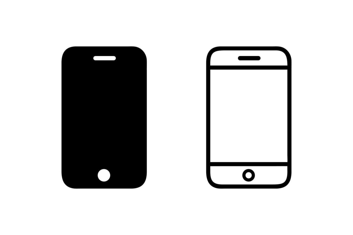 Smartphone icon style, line art illustration vector