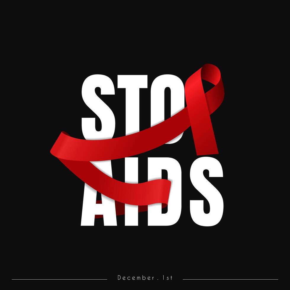 Aids Awareness Day. World Aids Day concept. with Red Ribbon design vector