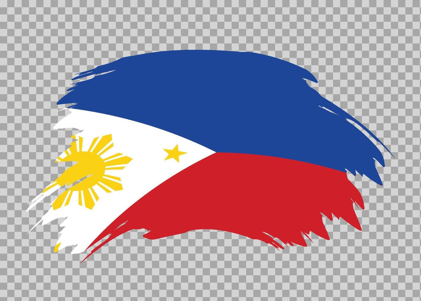 Flag of Philippines with distressed paint stroke brush effect on isolated background vector