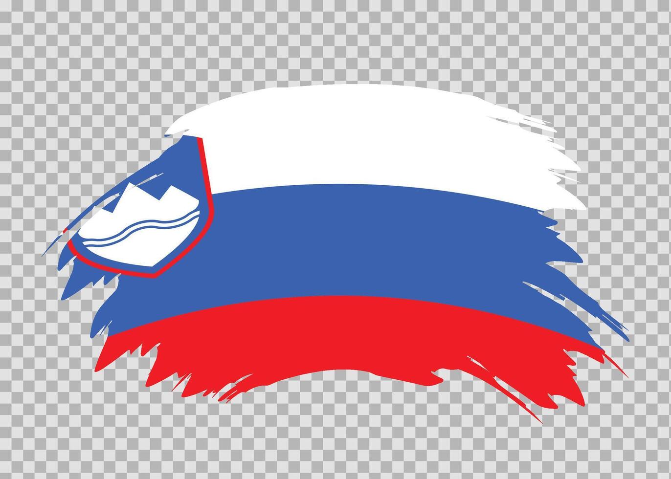 Flag of Slovenia with distressed paint stroke brush effect on isolated background vector
