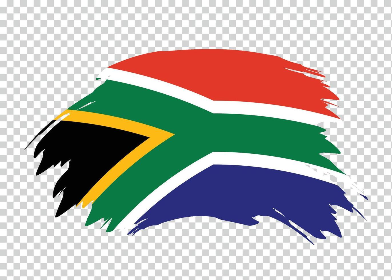 Flag of South Africa with distressed paint stroke brush effect on isolated background vector