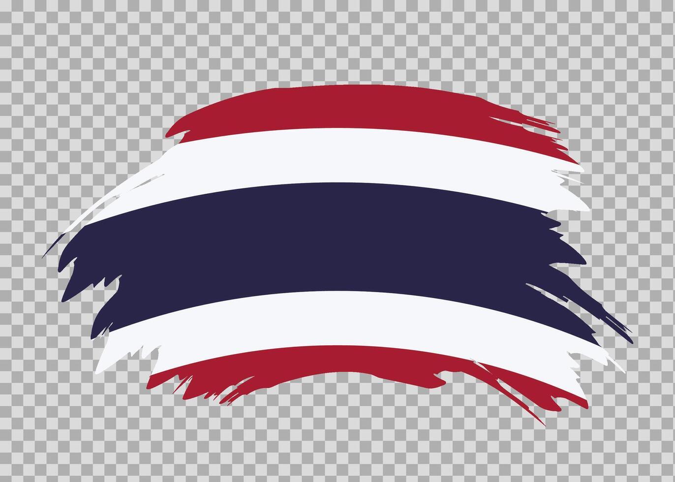 Flag of Thailand with distressed paint stroke brush effect on isolated background vector