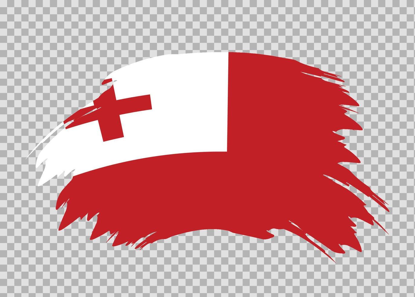 Flag of Tonga with distressed paint stroke brush effect on isolated background vector