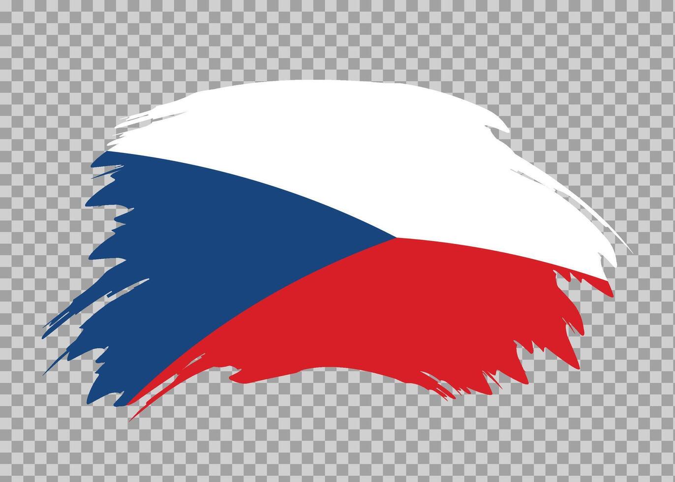 Flag of Czech Republic with distressed paint stroke brush effect on isolated background vector