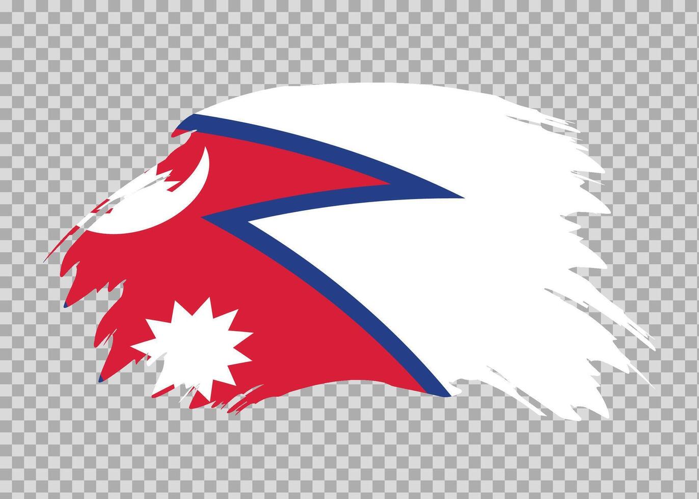 Flag of Nepal with distressed paint stroke brush effect on isolated background vector