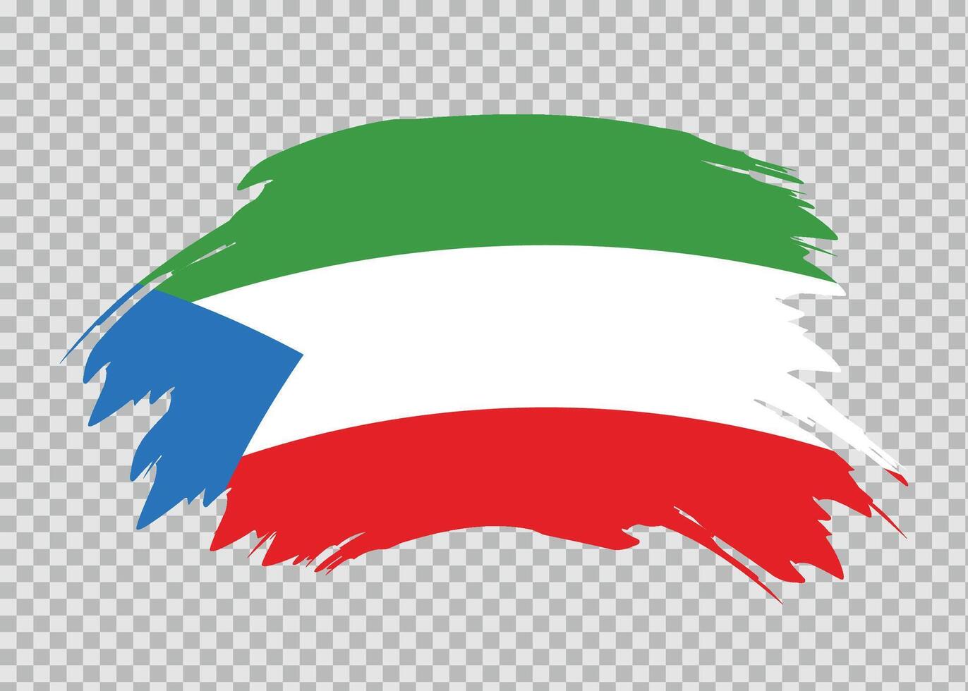 Flag of Equatorial Guinea with distressed paint stroke brush effect on isolated background vector
