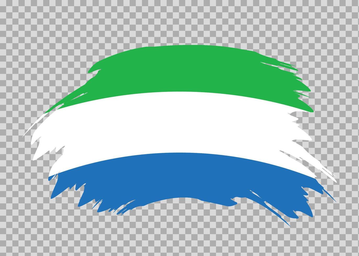 Flag of Sierra Leone with distressed paint stroke brush effect on isolated background vector