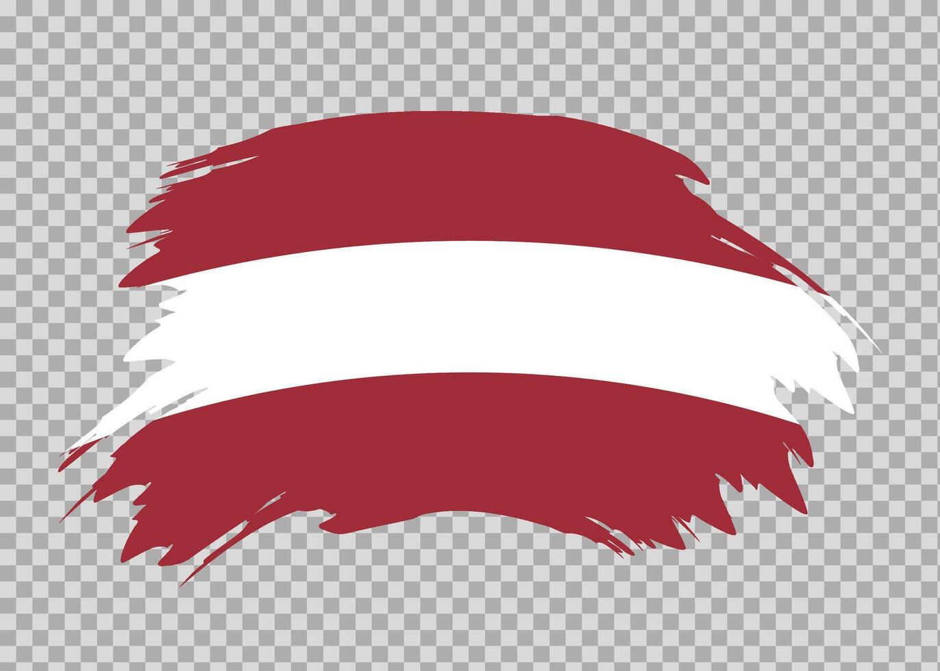 Flag of Latvia with distressed paint stroke brush effect on isolated background vector