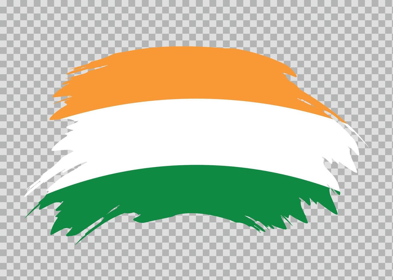 Flag of India with distressed paint stroke brush effect on isolated background vector