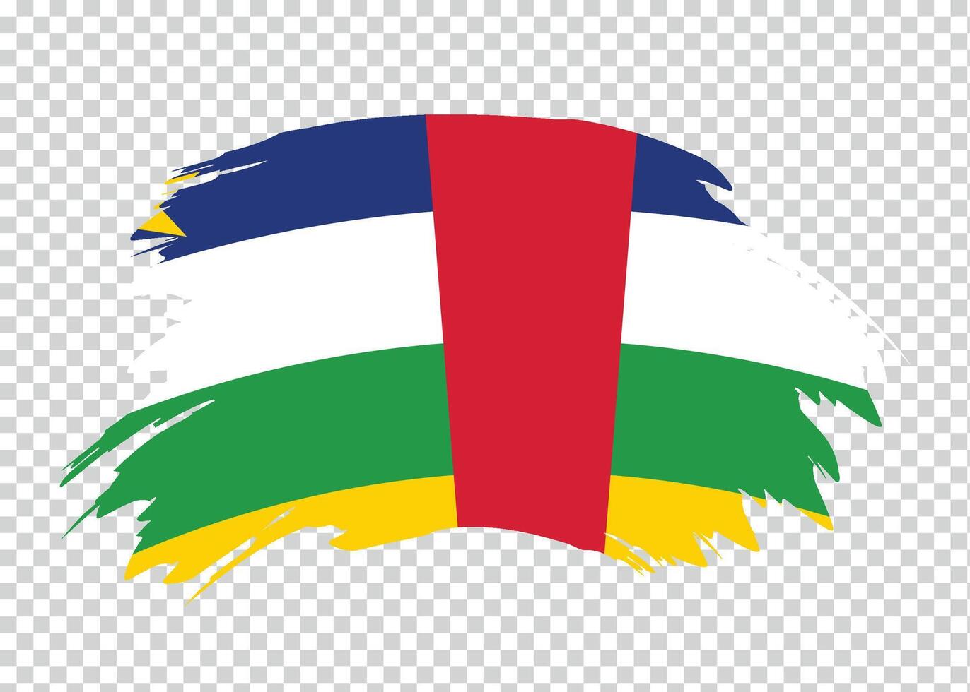 Flag of Central African Republic with distressed paint stroke brush effect on isolated background vector