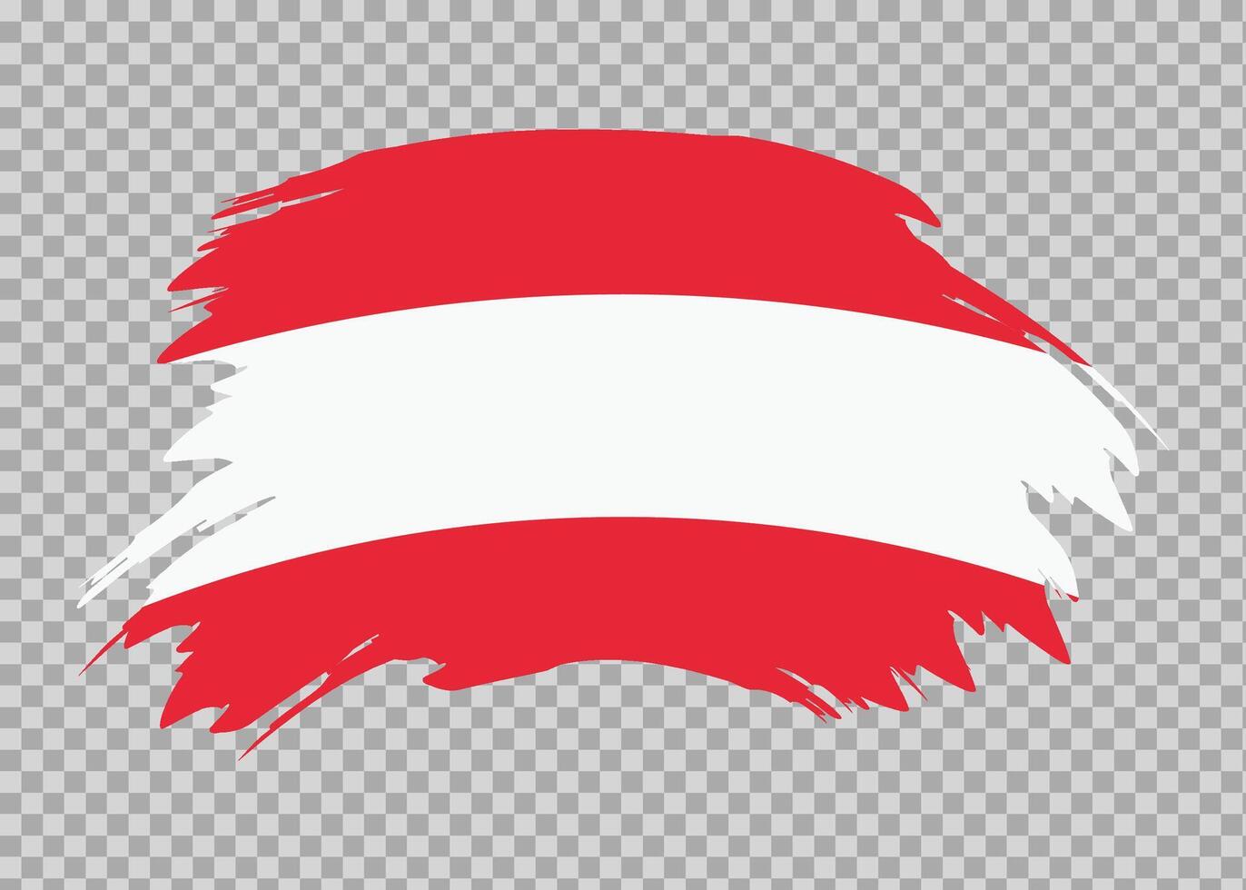 Flag of Austria with distressed paint stroke brush effect on isolated background vector