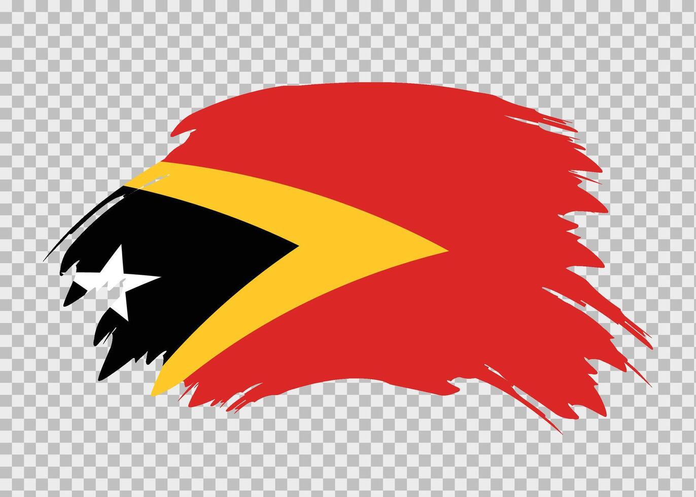 Flag of East Timor with distressed paint stroke brush effect on isolated background vector