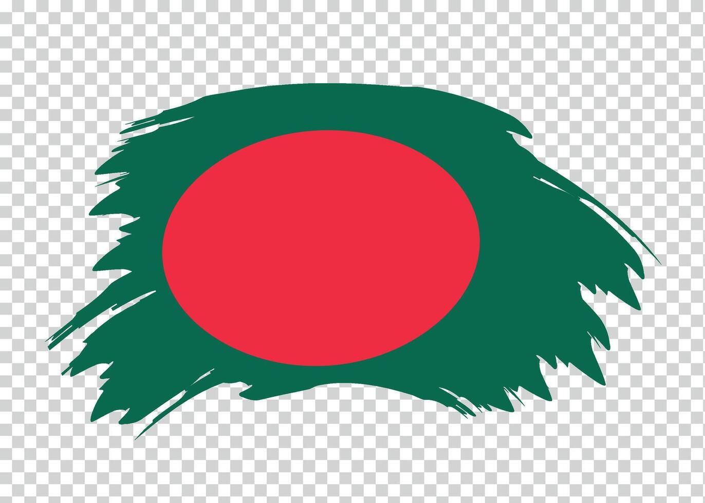 Flag of Bangladesh with distressed paint stroke brush effect on isolated background vector