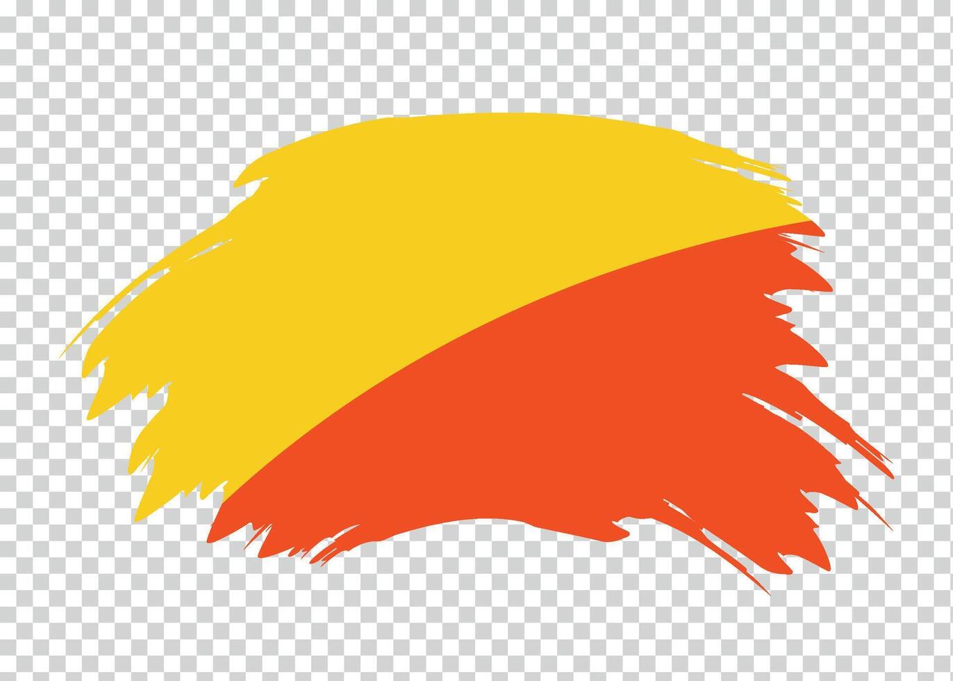 Flag of Bhutan with distressed paint stroke brush effect on isolated background vector