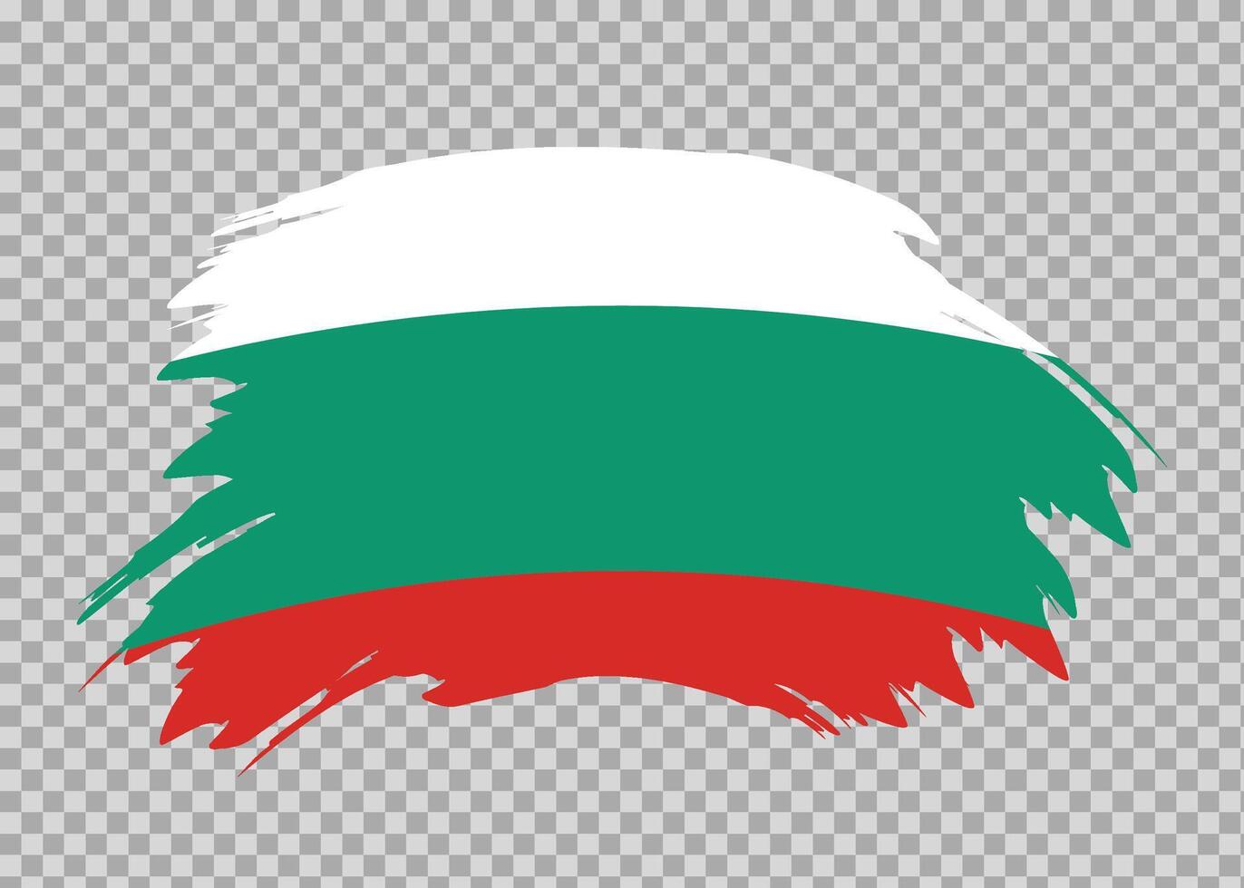 Flag of Bulgaria with distressed paint stroke brush effect on isolated background vector
