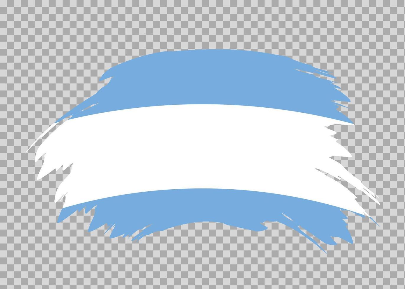 Flag of Argentina with distressed paint stroke brush effect on isolated background vector