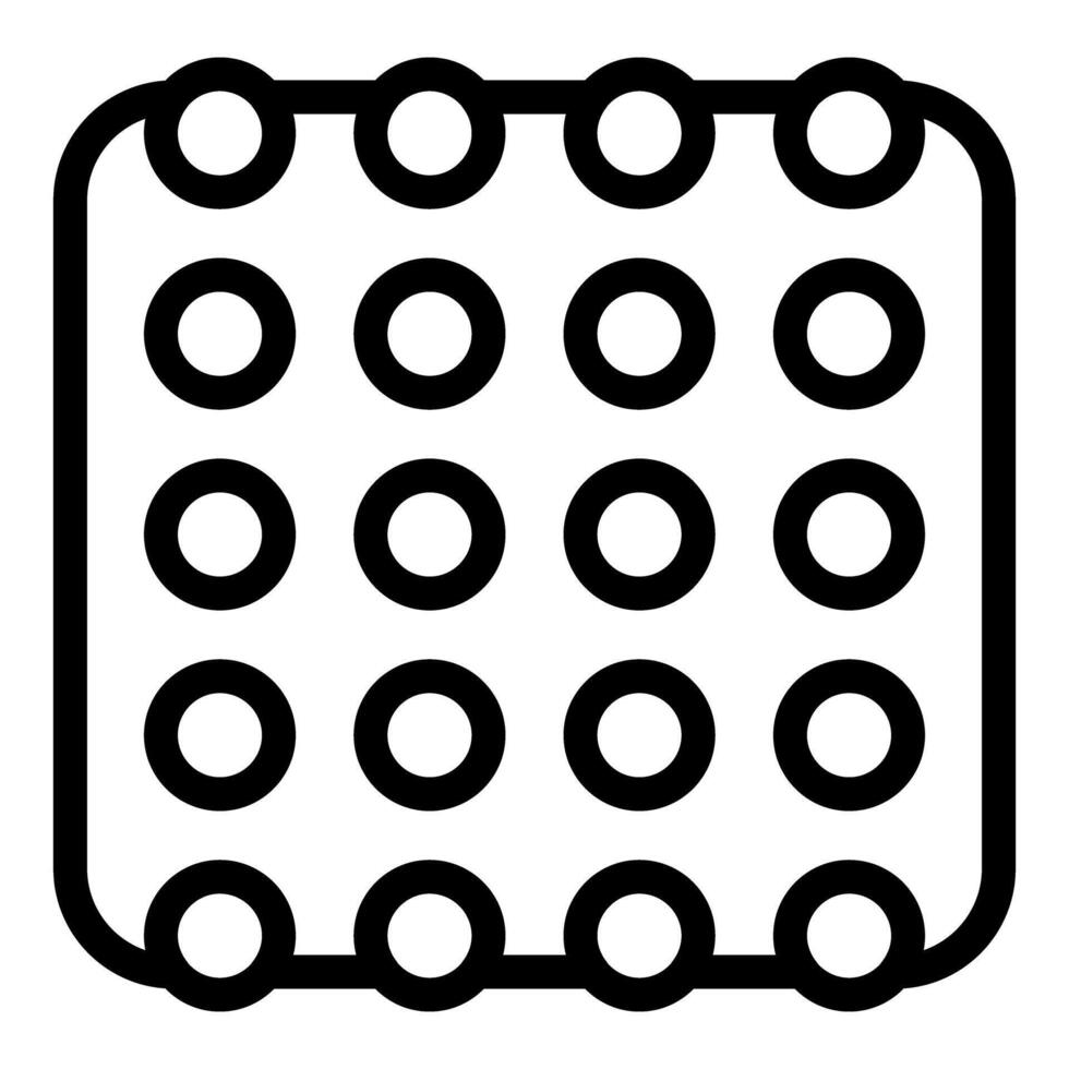 Blister pack showing round pills or capsules arranged in grid pattern vector