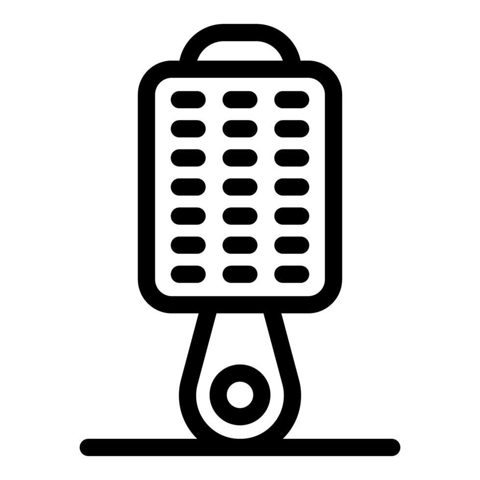 Vegetable grater standing on kitchen counter, sharp kitchen tool for food preparation vector
