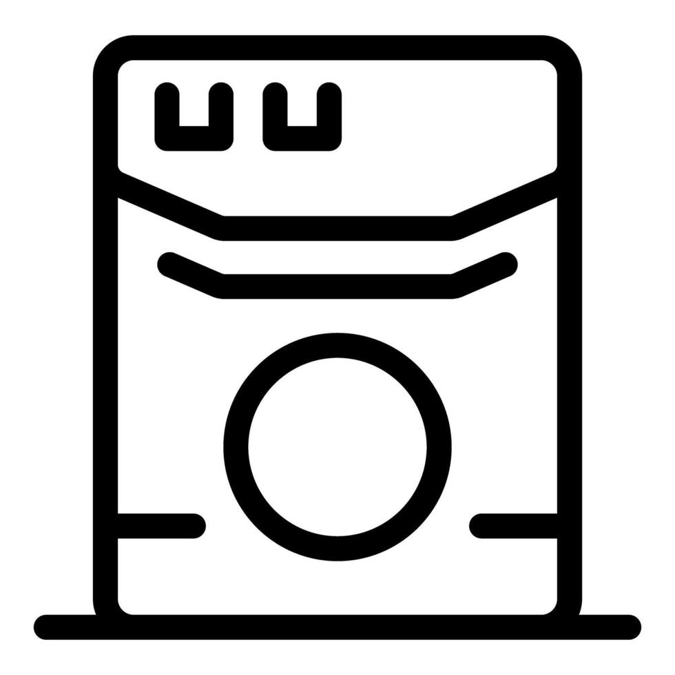 Washing machine showing control panel and door, laundry day symbol, simple icon of home appliance vector