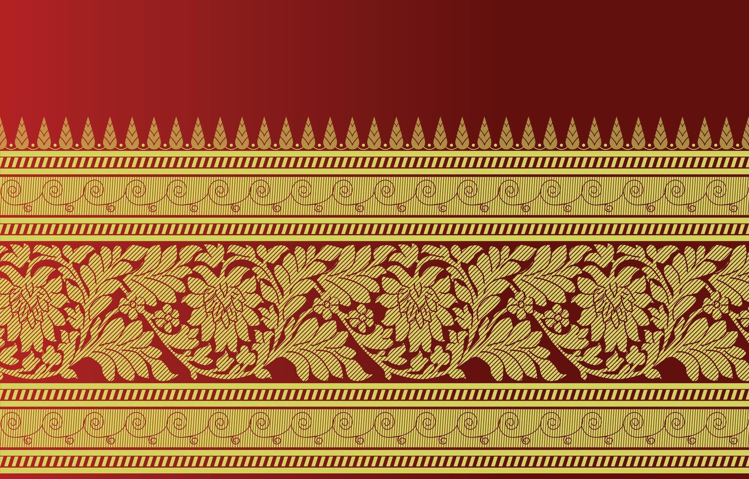 floral saree border design vector