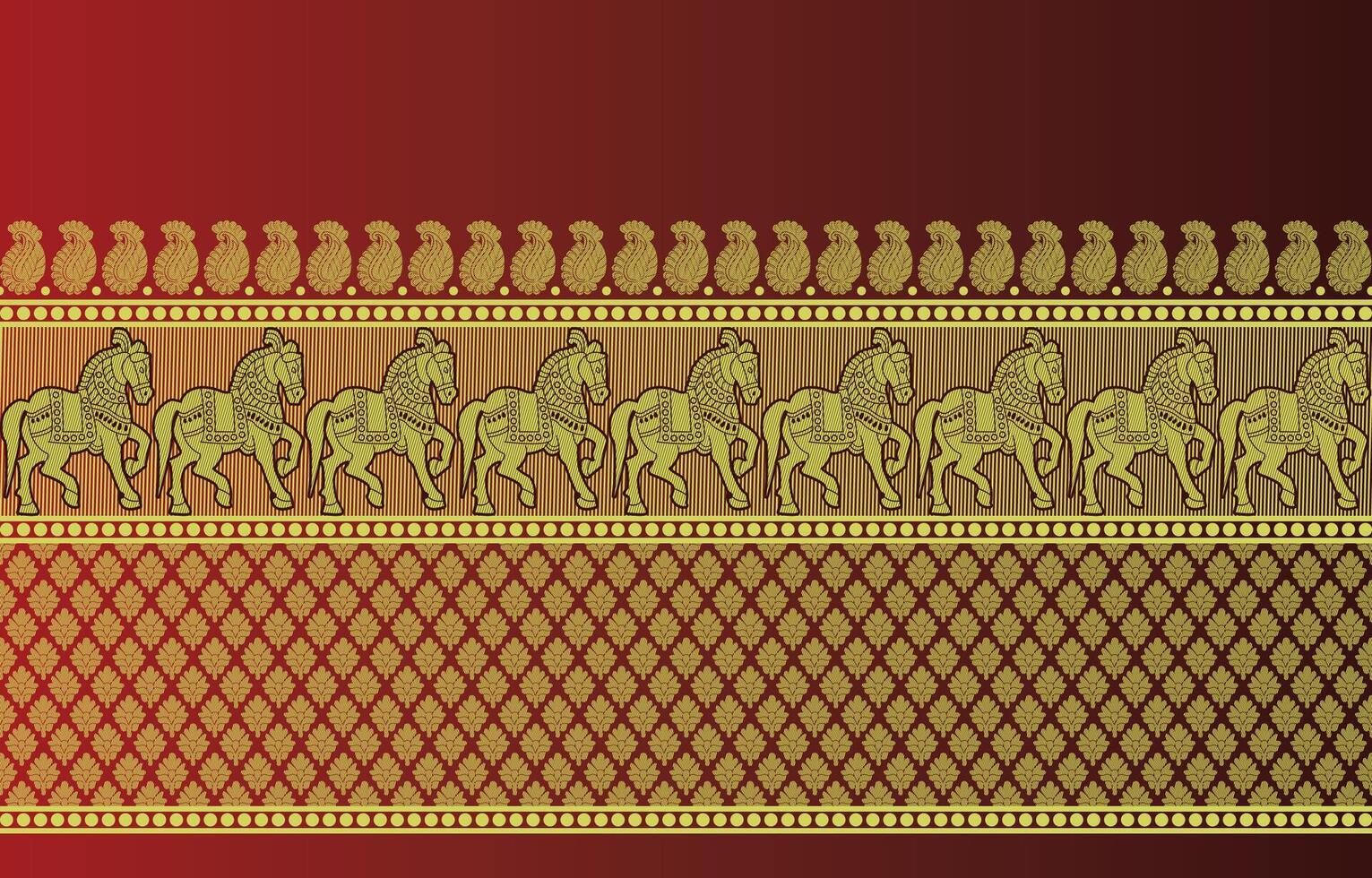 horse saree border vector