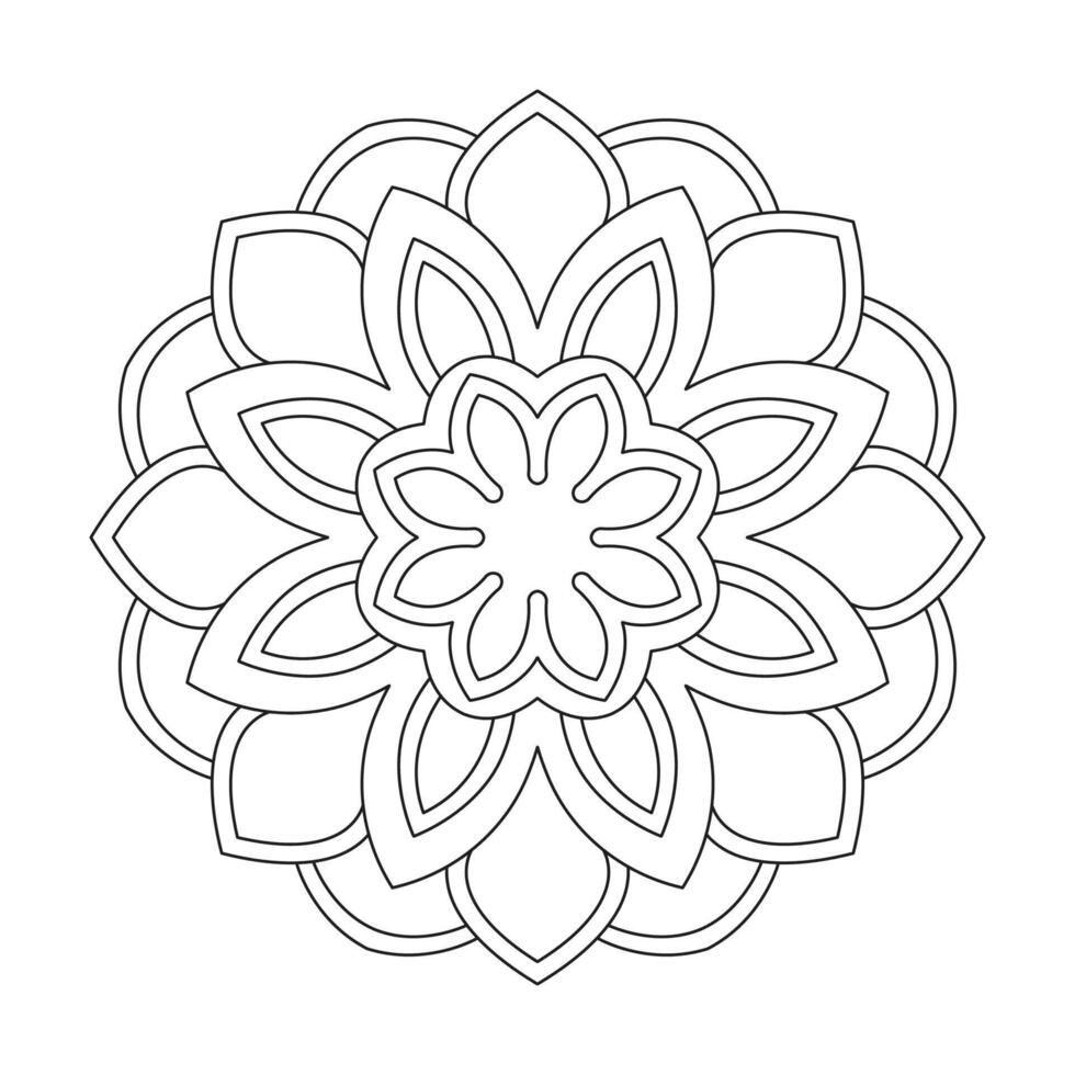 The mandala features a simple mesmerizing arabesque pattern for kids vector