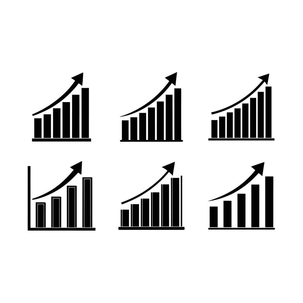 Growth Chart and Linocut Silhouette Design vector