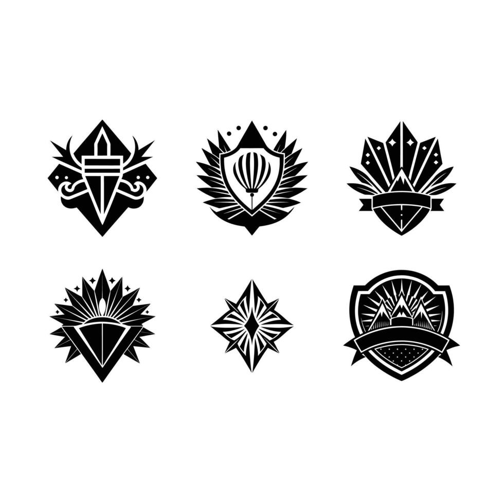 and Linocut Silhouette Branding Design vector