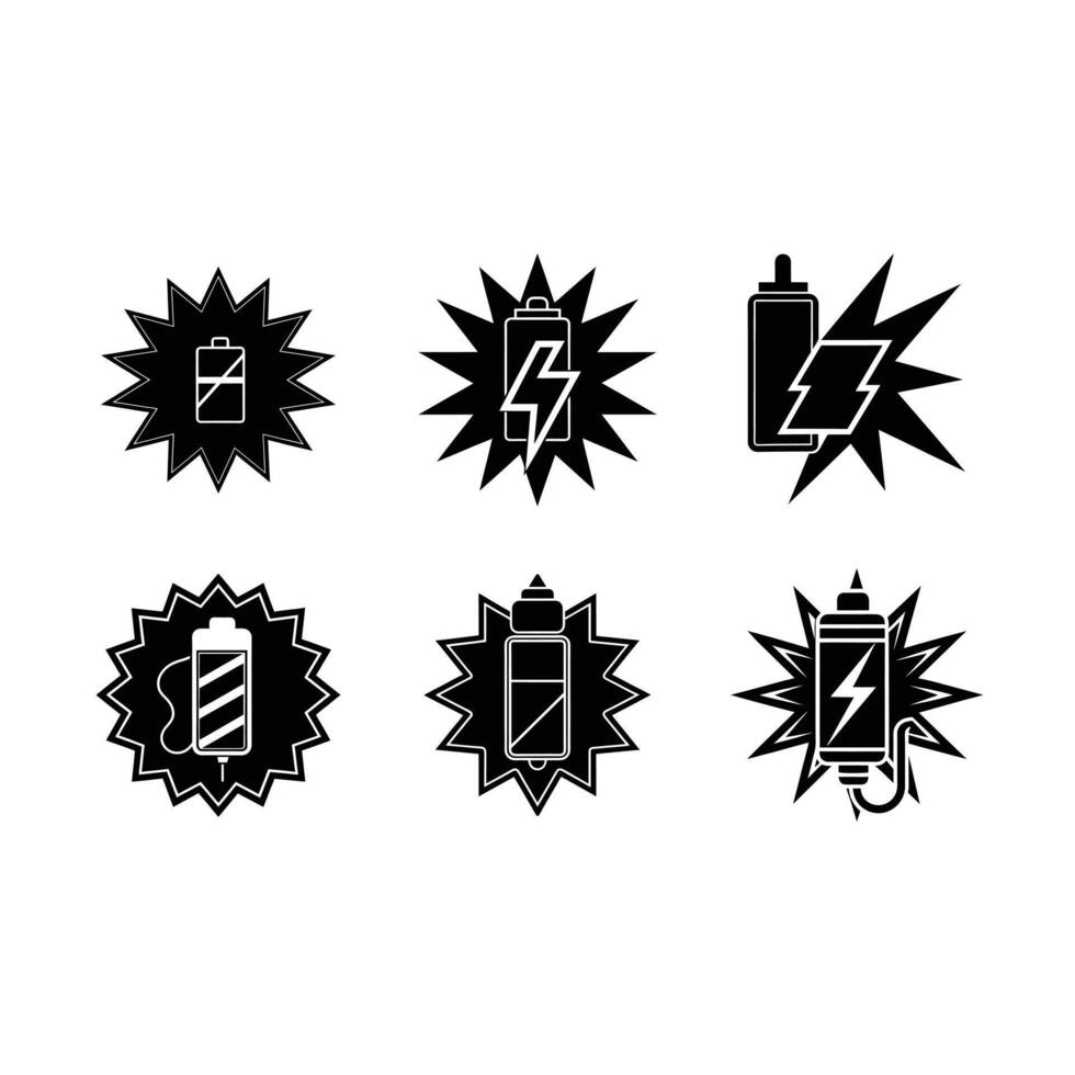 Charging Percentage and Linocut Silhouette Design vector