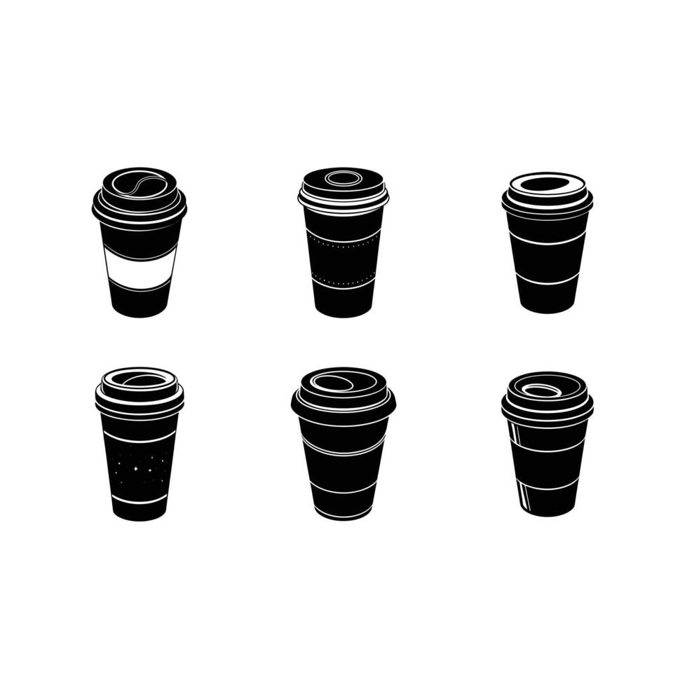 Coffee to Go Sleeve - and Linocut Silhouette Design vector