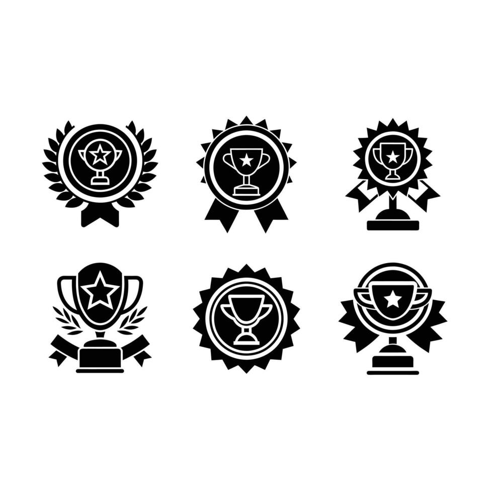 Achievement - and Linocut Silhouette Design vector