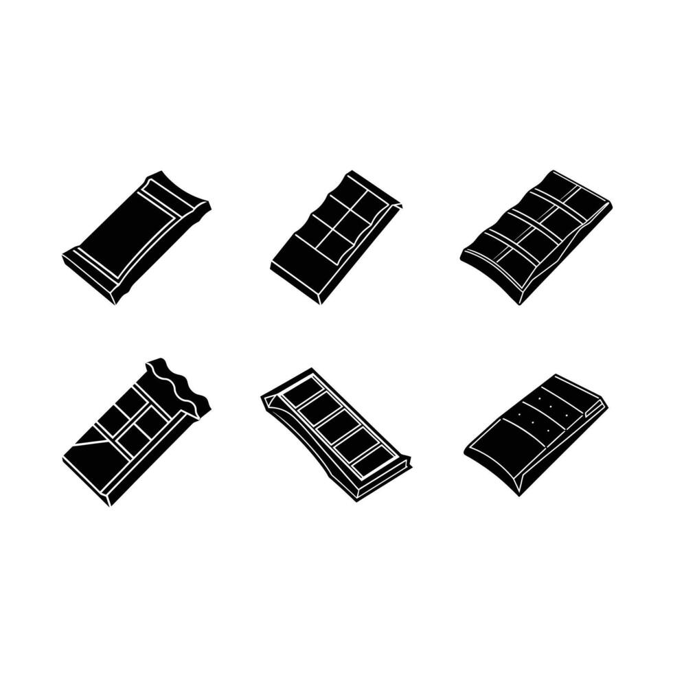 Chocolate Bar Illustration - and Linocut Silhouette Design vector