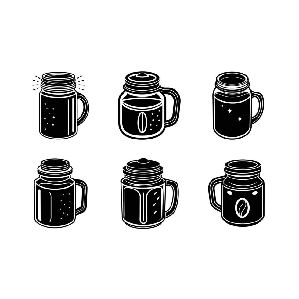 Coffee Jar - Generative AIand Linocut Silhouette Design vector