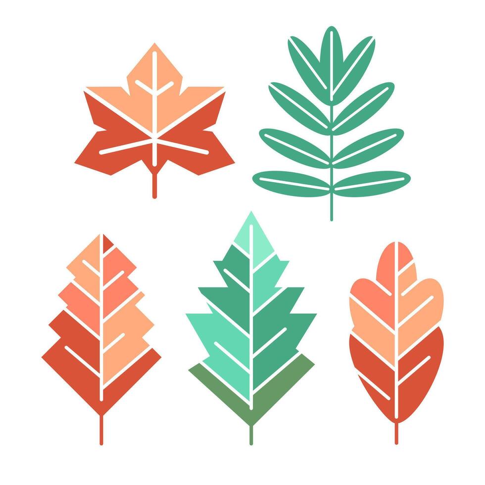 Simple flat illustration of leaves vector