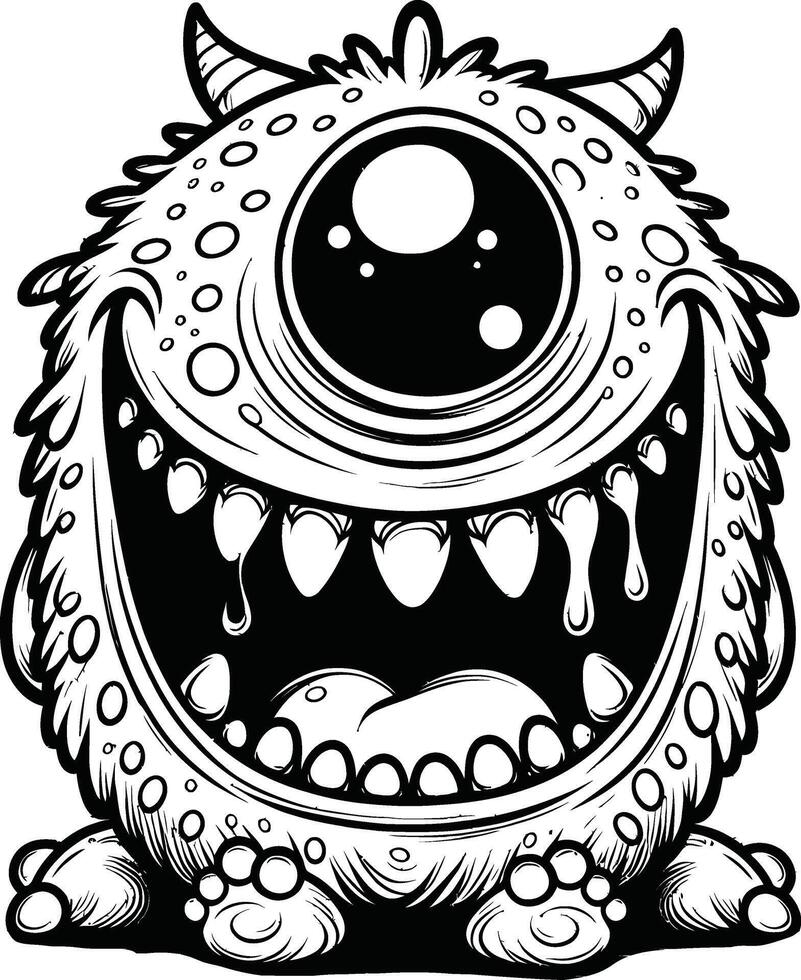 Monster coloring pages free printable coloring pages vector
