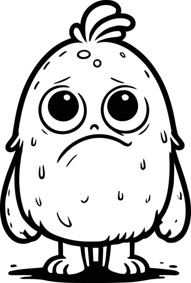 A cartoon bird with sad eyes vector