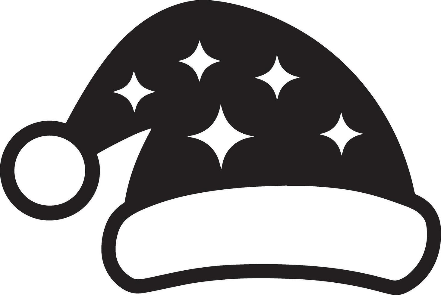Whimsical Santa Hat Silhouettes for Christmas Cards vector