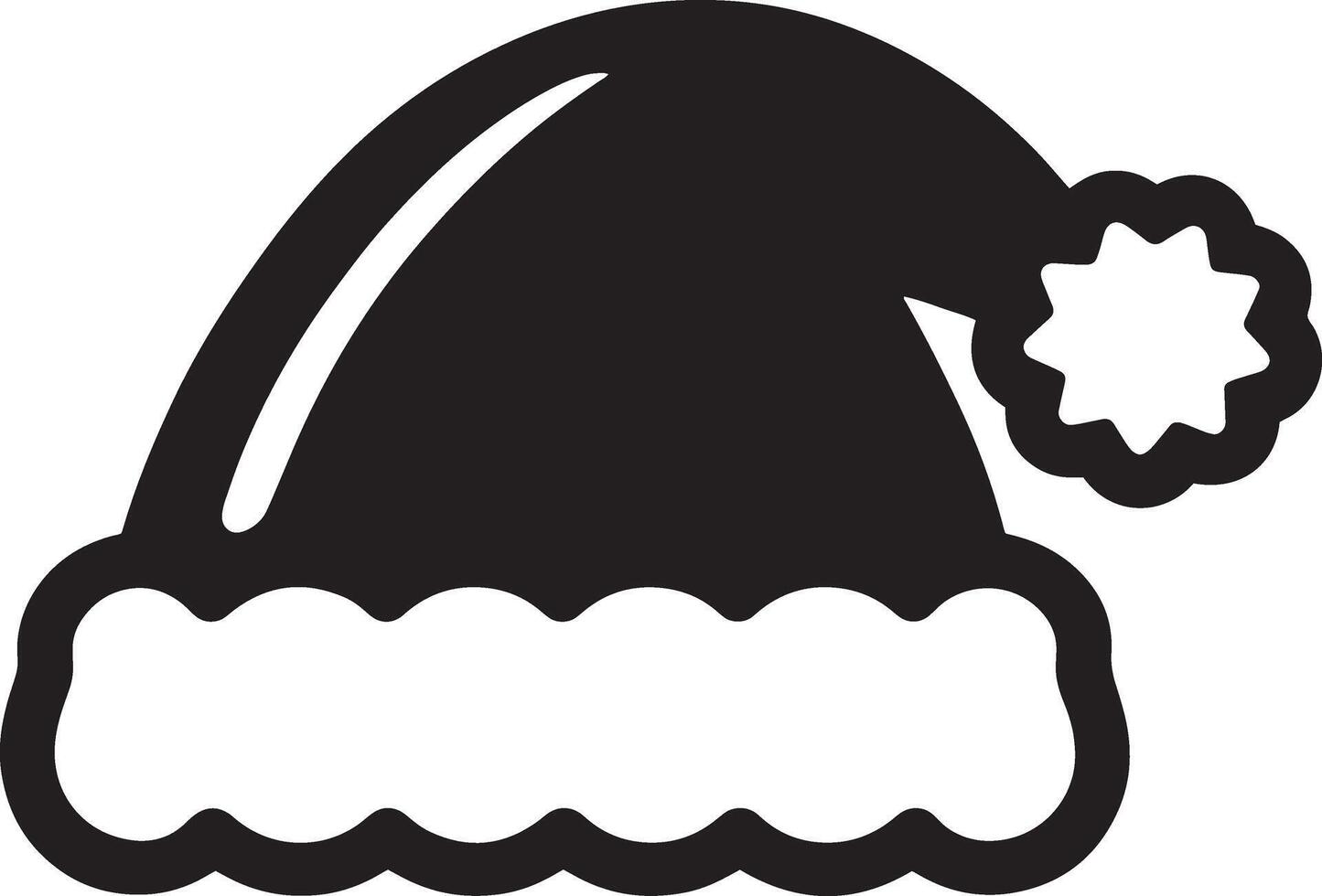 Christmas Silhouette Art Santa Hat Vectors