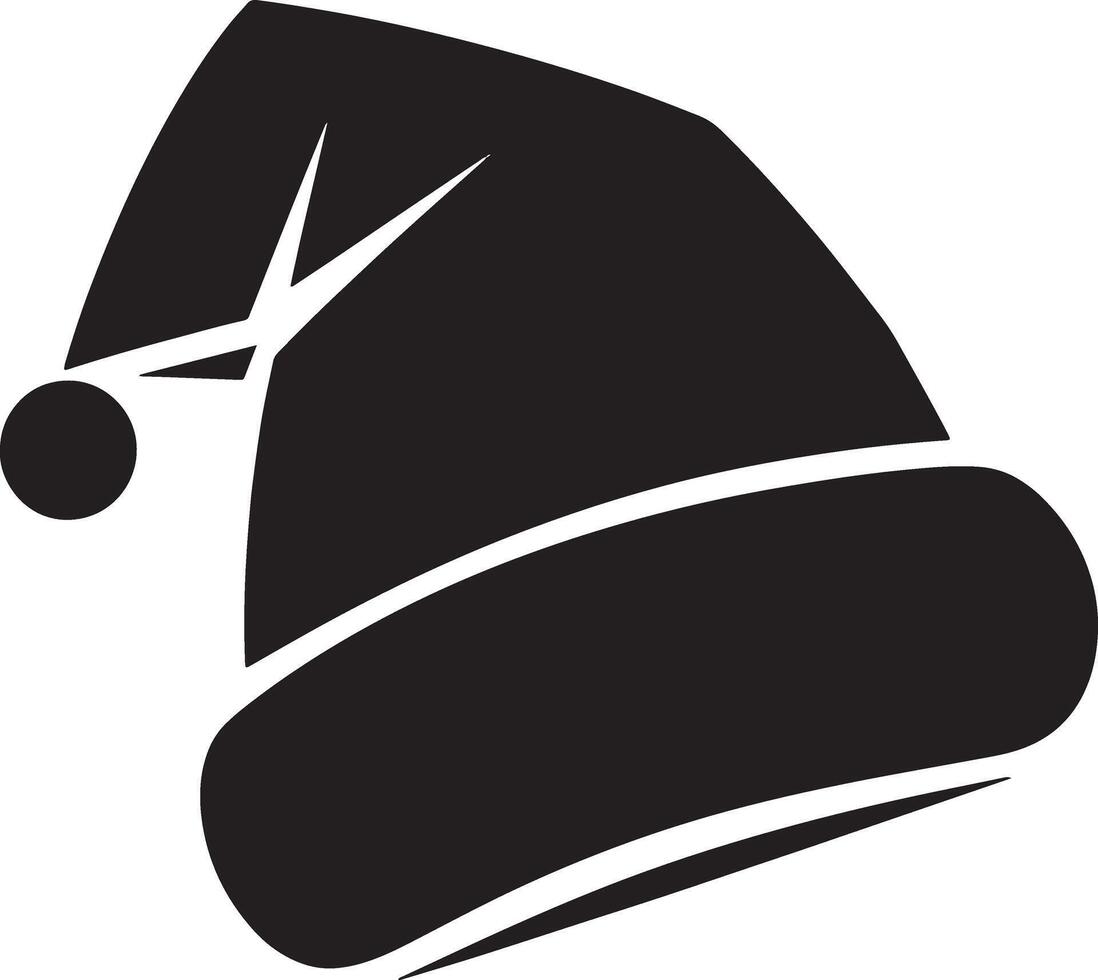 Santa Hat Silhouette Art for Holiday Decor vector