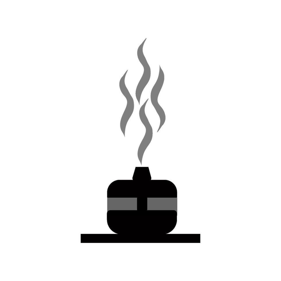 Black and white electric aroma lamp or diffuser vector