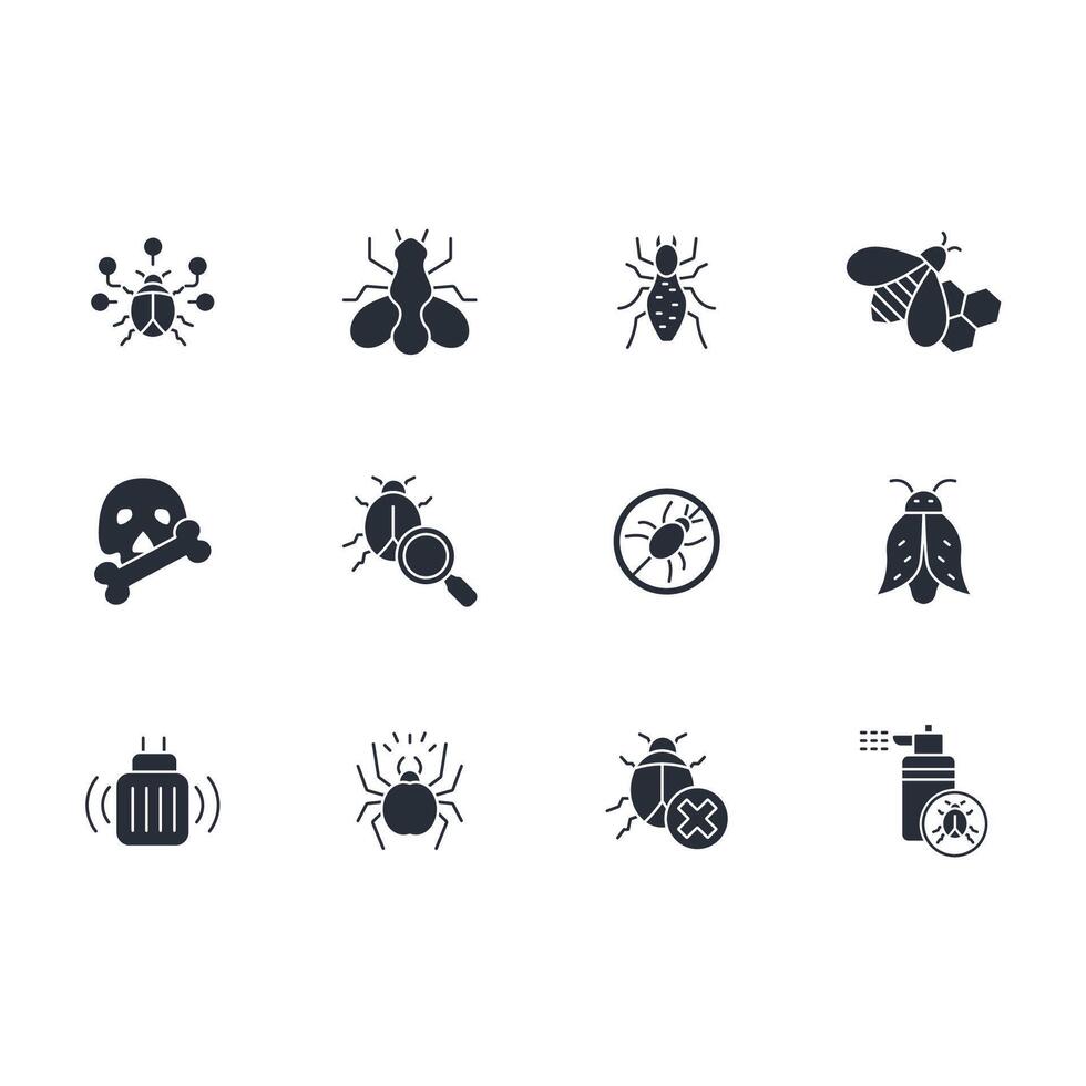 Pest control icon set..Editable stroke.linear style sign for use web design,logo.Symbol illustration. vector