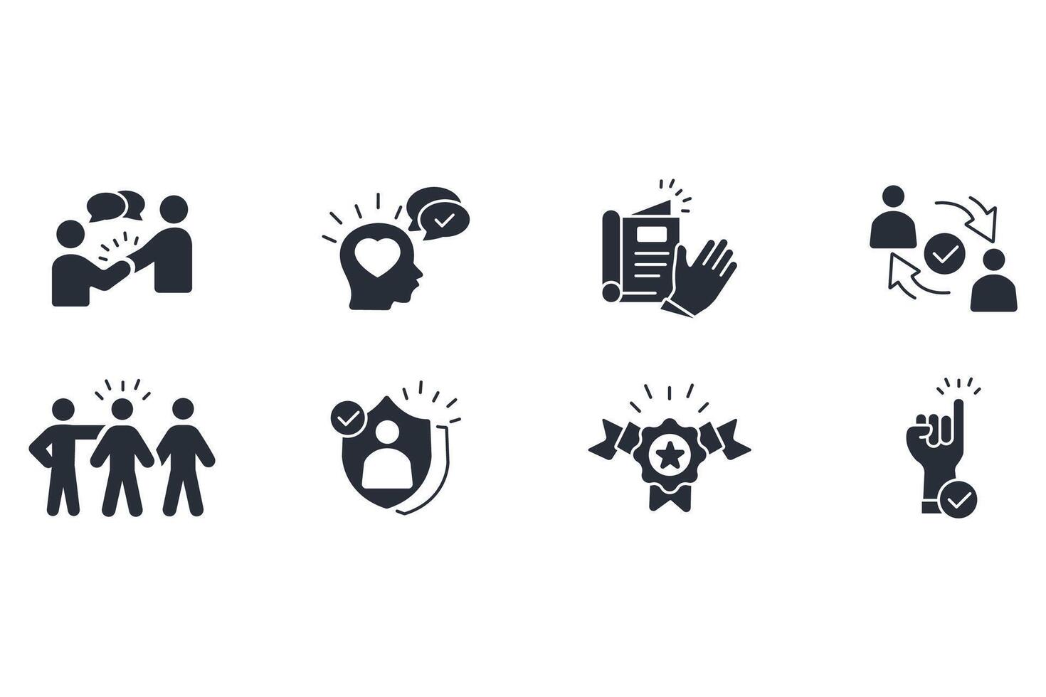 Trust icon set..Editable stroke.linear style sign for use web design,logo.Symbol illustration. vector