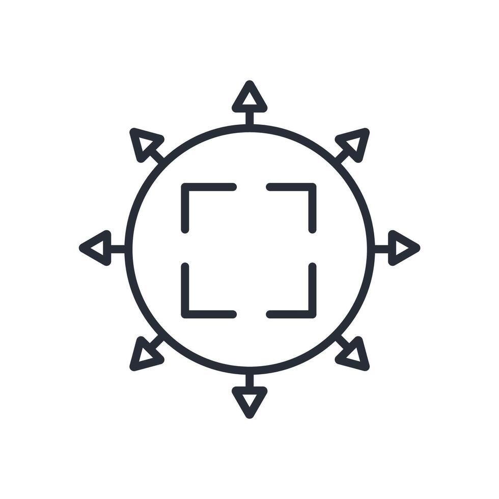 Full screen icon. .Editable stroke.linear style sign for use web design,logo.Symbol illustration. vector
