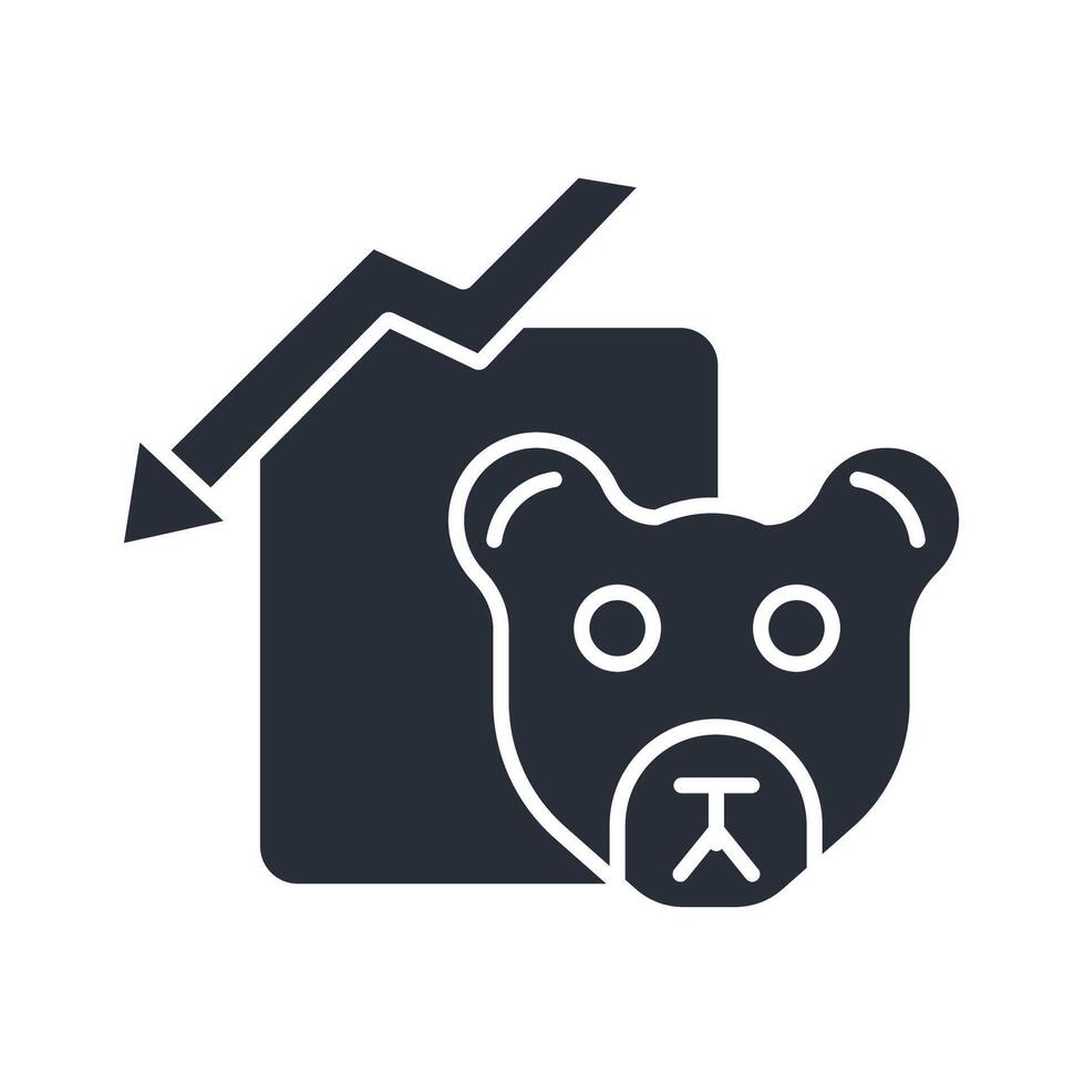 bear market icon. .Editable stroke.linear style sign for use web design,logo.Symbol illustration. vector