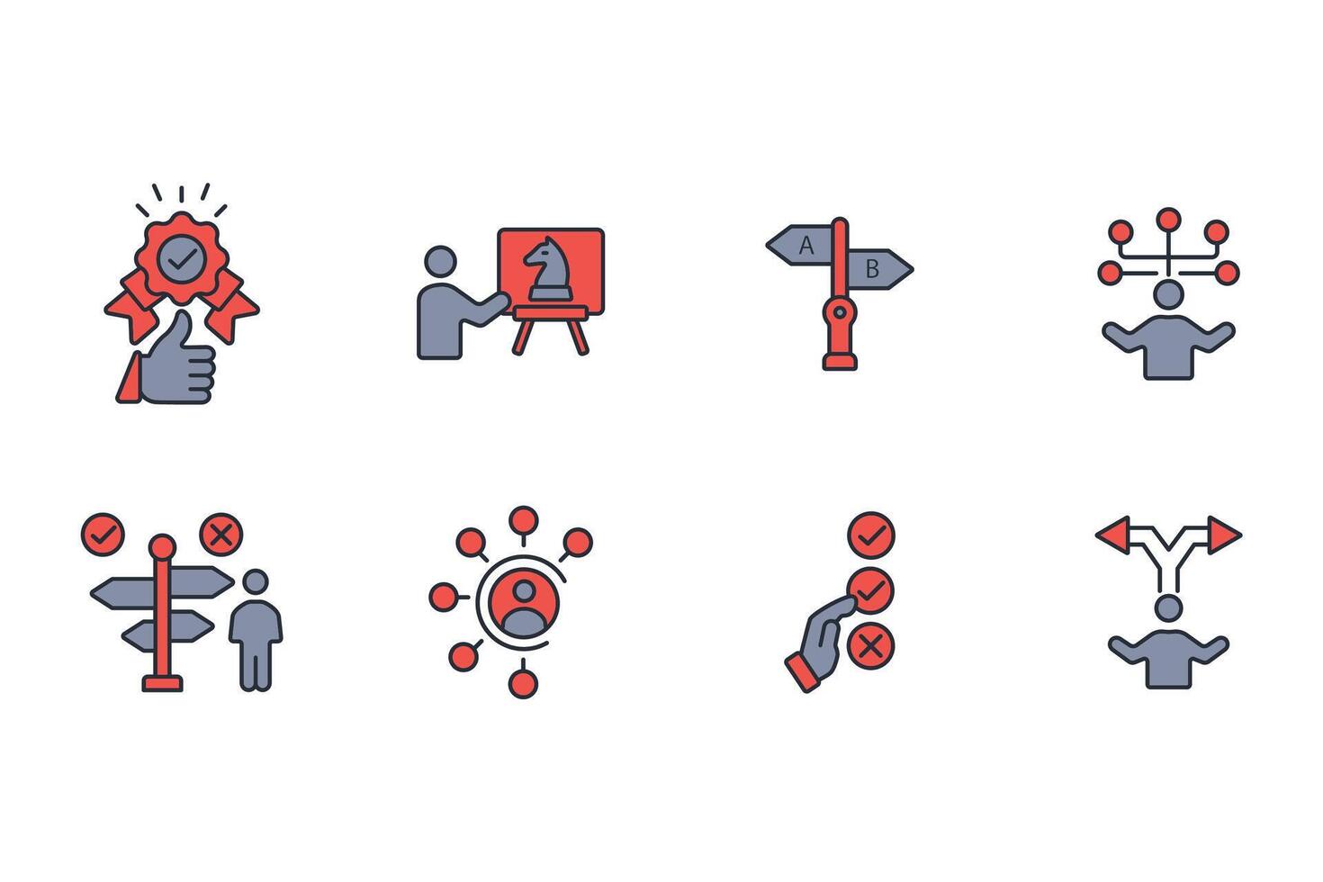 Choice icon set..Editable stroke.linear style sign for use web design,logo.Symbol illustration. vector