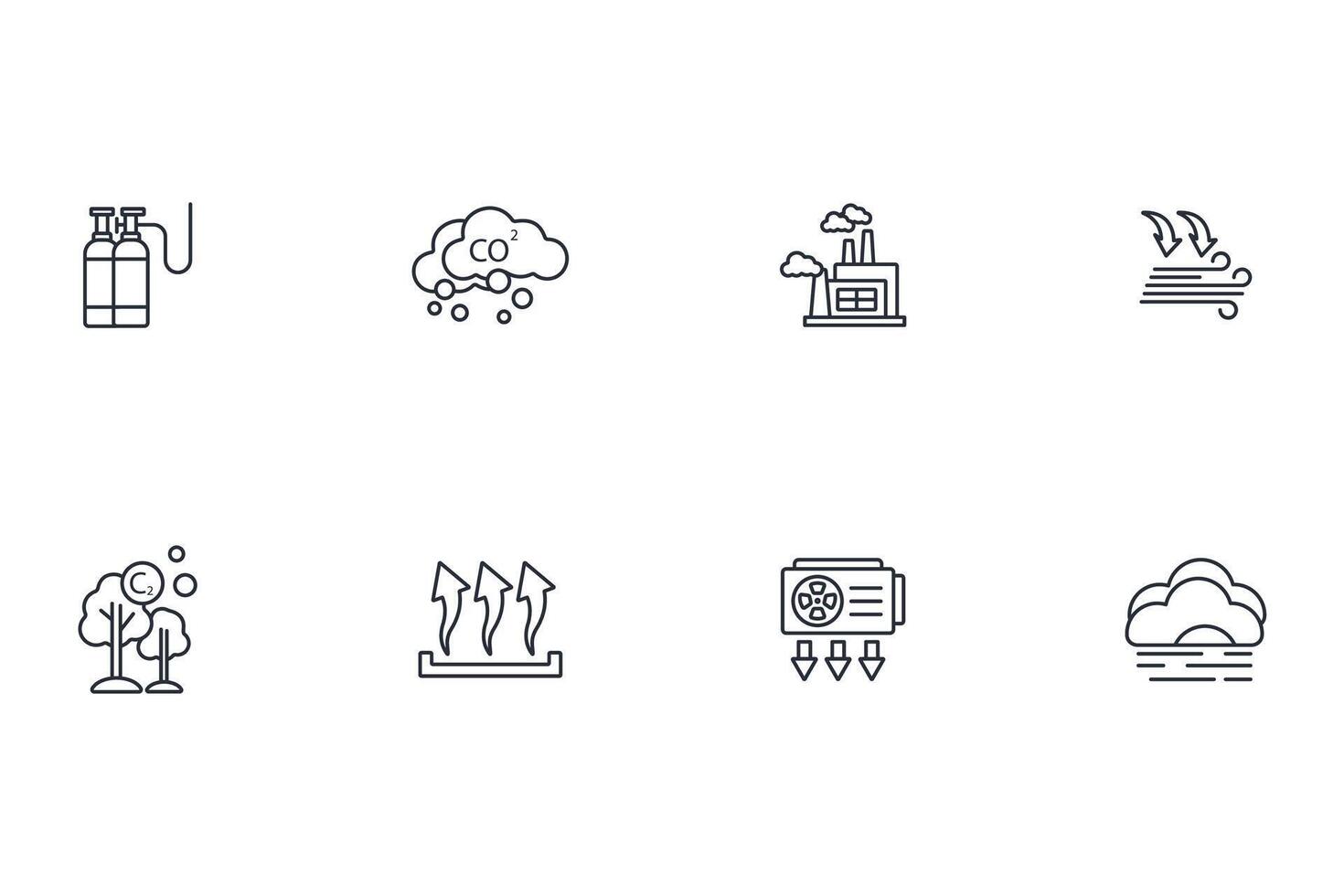 Air icon set..Editable stroke.linear style sign for use web design,logo.Symbol illustration. vector